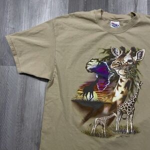 Vintage 1992 African Giraffe Size XL Nature‎ Animal Wildlife Safari Tshirt